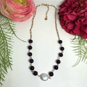 NEW⚜️Deep Amethyst & Baroque Pearl Handmade Necklace